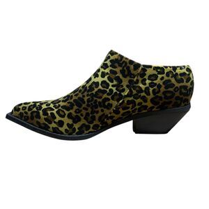Penny Loves Kenny Ankle Boots 9 M Leopard Size Zip Snip Toe Dressy Booties